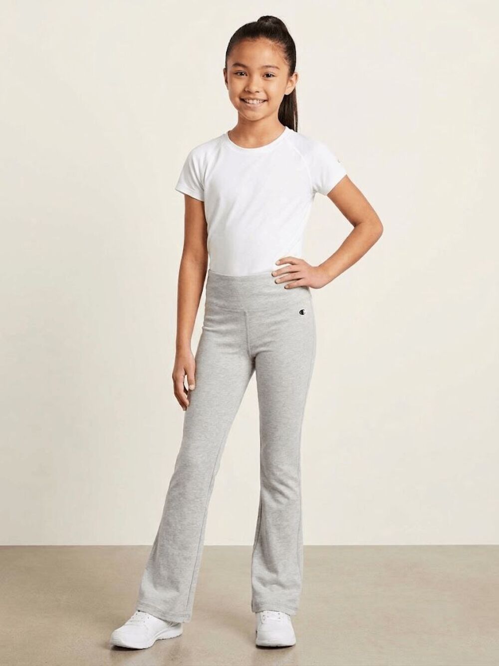 Champion Girls Heather Gray High Waist Flare Bootcut Pants NWT Size Small
